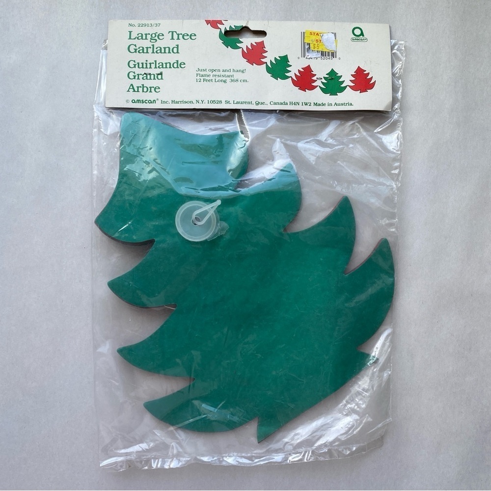 NOS Vintage AMSCAN Paper Tree Garland Holiday Christmas New - Picture 2 of 5